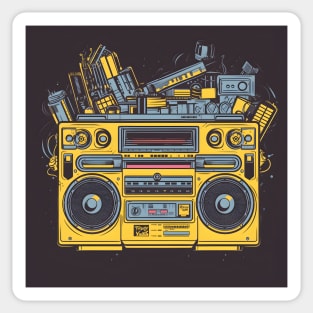 Ghetto Blaster Boom Box 80s Hip-Hop Stereo Sticker